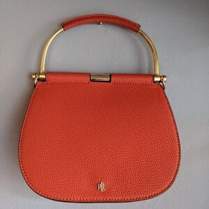 Ralph Lauren top handle purse with removable crossbody strap - orange handbag